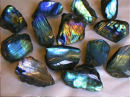 Labradorite that was polished on one face