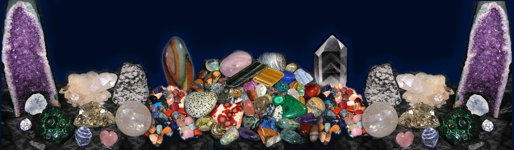 Examples of rocks, crystals and gemstones sold by Dave's Rocks and Carvings