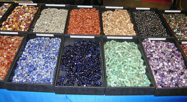 Flats of beads
